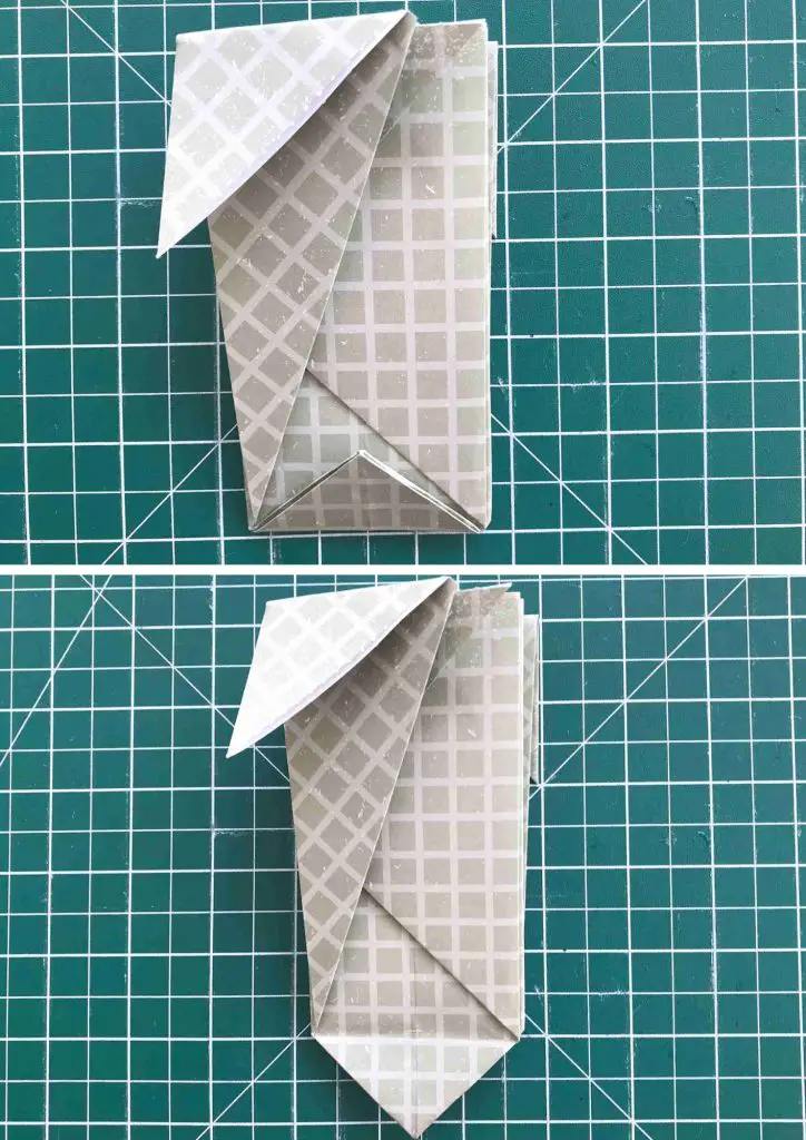 final folds for origami gift bag