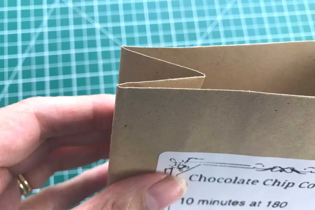 folding corners of gift bag