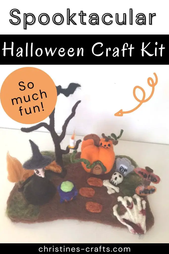 Halloween needle felting kit pin