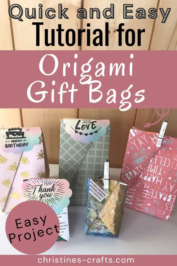 origami gift bags Pinterest pin