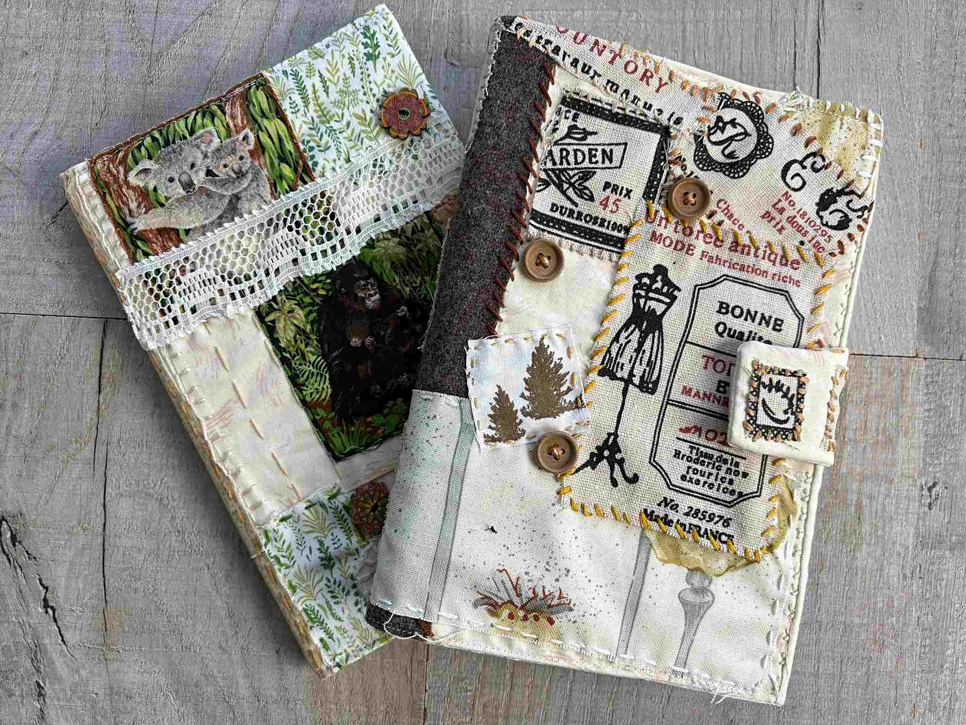 slow stitching journal covers