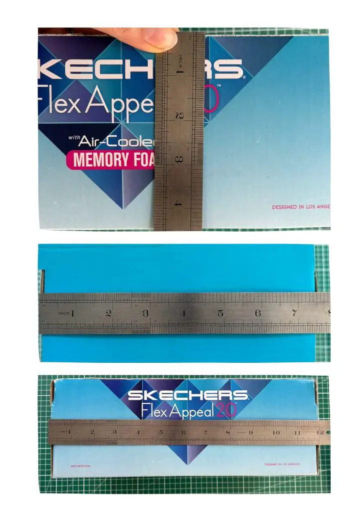 measuring shoebox for storage project - all 3 dimensions