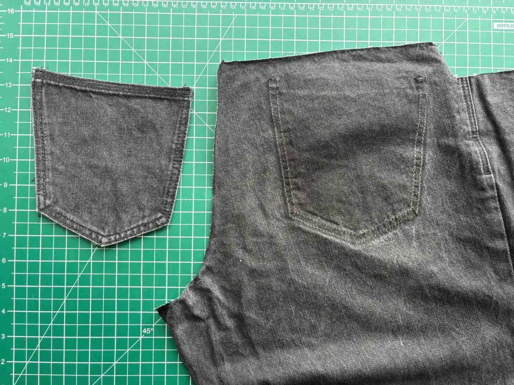 pocket removed from old jeans