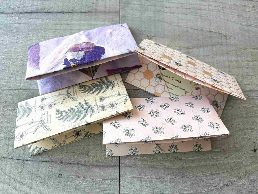 4 origami business card holders